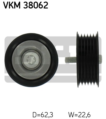 Vratná/vodiaca kladka rebrovaného klinového remeňa SKF (VKM 38062)